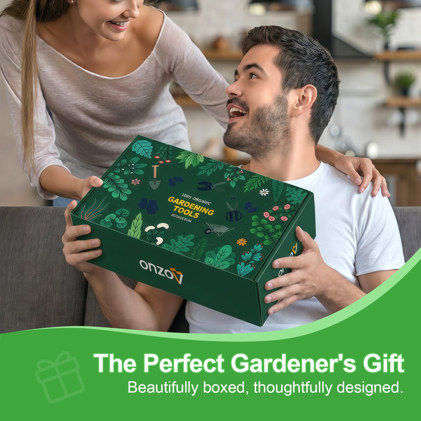AOZUO 9-Piece Rust-Proof Garden Tool Set with Gift Bag